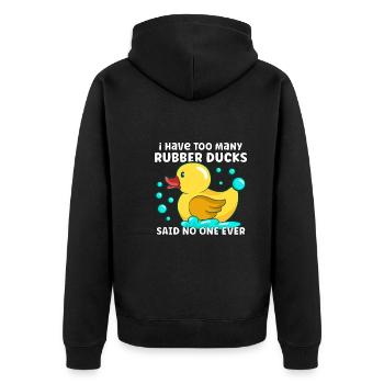 Rubber Duck Ducks Bird Hunt Duck lover Gift Idea - Unisex Premium Bio Zip Hoodie - Schwarz - Hinten - Nico (187cm)