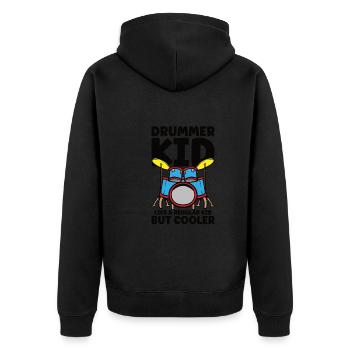 Schlagzeuger Drums Music Drum Set Drumming - Unisex Premium Bio Zip Hoodie - Schwarz - Hinten - Nico (187cm)