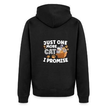 Cat RESCUE ANIMAL RIGHTS RESCUE Cat ADOPTION - Unisex Premium Organic Zip Hoodie - black - Back - Nico (187cm)