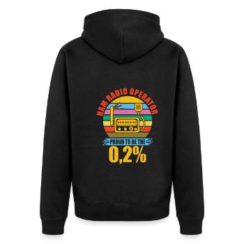 Amateur radio operator Amateur radio signal - Unisex Premium Organic Zip Hoodie - black - Back - Nico (187cm)