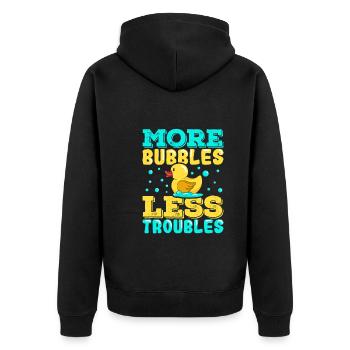 Rubber Ducks Duck Duck Lovers Bathroom - Unisex Premium Organic Zip Hoodie - black - Back - Nico (187cm)