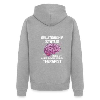 Sensibilisation à la santé mentale Dépression Prévention du suicide - Veste à capuche bio Premium Unisexe - gris chiné - Dos - Nico (187cm)