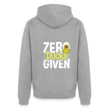 Gummiente Gummienten Entenliebhaber Badezimmer - Unisex Premium Bio Zip Hoodie - Grau meliert - Hinten - Nico (187cm)