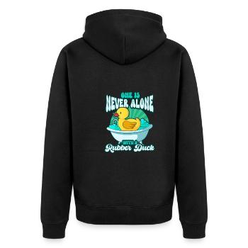 Rubber Duck Ducks Bird Hunt Duck lover Gift Idea - Unisex Premium Organic Zip Hoodie - black - Back - Nico (187cm)