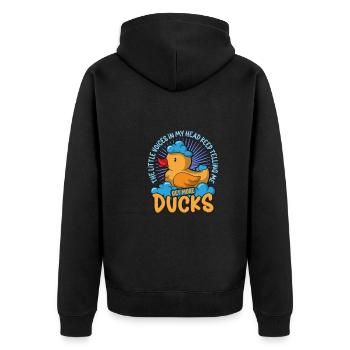 Rubber Duck Ducks Bird Hunt Duck lover Gift Idea - Unisex Premium Bio Zip Hoodie - Schwarz - Hinten - Nico (187cm)