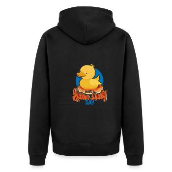 Gummiente Gummienten Entenliebhaber Badezimmer - Unisex Premium Bio Zip Hoodie - Schwarz - Hinten - Nico (187cm)
