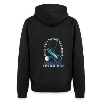 Nurse Nursing Clinic Paramedic - Unisex Premium Organic Zip Hoodie - black - Back - Nico (187cm)