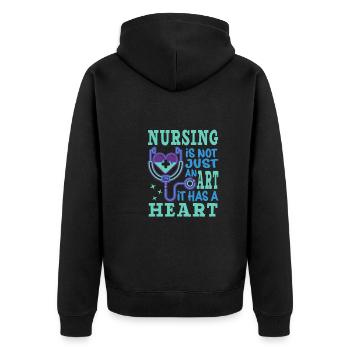 Nurse Nursing Clinic Paramedic - Unisex Premium Organic Zip Hoodie - black - Back - Nico (187cm)