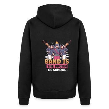 Marching Band Clarinetist School Rehearsal Music - Unisex Premium Organic Zip Hoodie - black - Back - Nico (187cm)