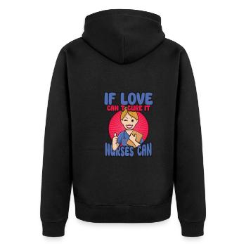 Nurse Nursing Clinic Paramedic - Unisex Premium Organic Zip Hoodie - black - Back - Nico (187cm)