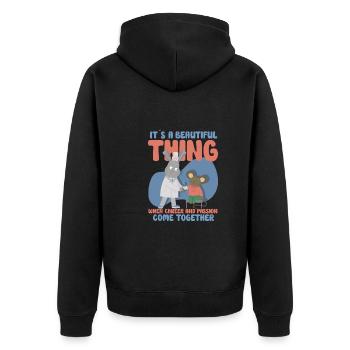 Krankenschwester Krankenpflege Klinik Sanitäter - Unisex Premium Bio Zip Hoodie - Schwarz - Hinten - Nico (187cm)
