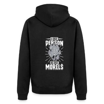 Morels Mushroom Picker Mushroom Farmer Mushroom - Veste à capuche bio Premium Unisexe - noir - Dos - Nico (187cm)
