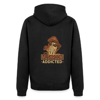 Morels Mushroom Picker Mushroom Farmer Mushroom - Unisex Premium Bio Zip Hoodie - Schwarz - Hinten - Nico (187cm)