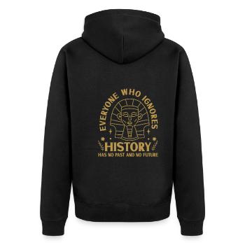Historien de l’histoire Passionné d’histoire - Veste à capuche bio Premium Unisexe - noir - Dos - Nico (187cm)