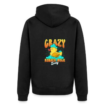 Rubber Duck Ducks Bird Hunt Duck lover Gift Idea - Unisex Premium Organic Zip Hoodie - black - Back - Nico (187cm)