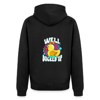 Gummiente Gummienten Entenliebhaber Badezimmer - Unisex Premium Bio Zip Hoodie - Schwarz - Hinten - Nico (187cm)