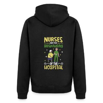 Nurse Nursing Clinic Paramedic - Unisex Premium Organic Zip Hoodie - black - Back - Nico (187cm)