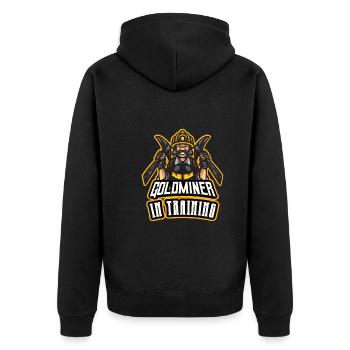Goldgräber Goldbergbau Goldwaschen Goldmine - Unisex Premium Bio Zip Hoodie - Schwarz - Hinten - Nico (187cm)