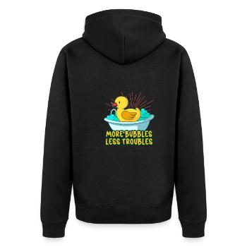Gummiente Gummienten Entenliebhaber Badezimmer - Unisex Premium Bio Zip Hoodie - Schwarz - Hinten - Nico (187cm)