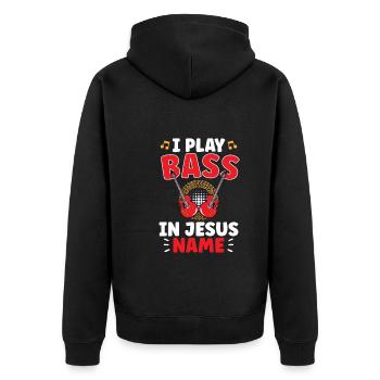 Bassiste Jésus Guitare Médiator Jésus Guitariste - Veste à capuche bio Premium Unisexe - noir - Dos - Nico (187cm)