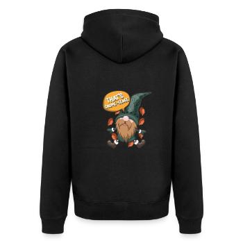 Garden Gnomes Gnome Lover Funny Gnome Gardening - Unisex Premium Organic Zip Hoodie - black - Back - Nico (187cm)