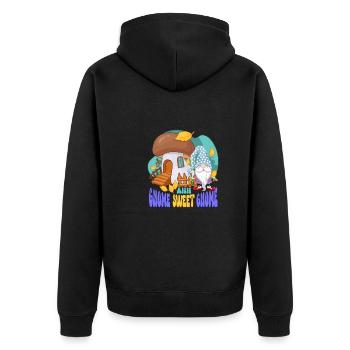 Garden Gnomes Gnome Lover Funny Gnome Gardening - Unisex Premium Organic Zip Hoodie - black - Back - Nico (187cm)