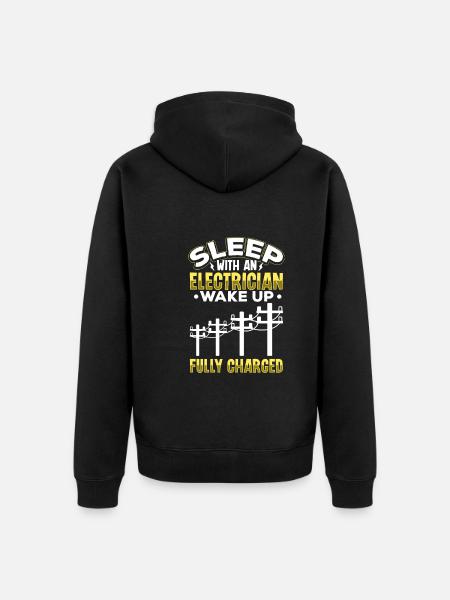 Electrician Electrical Engineer Lineman Electrical - Unisex Premium Organic Zip Hoodie - black