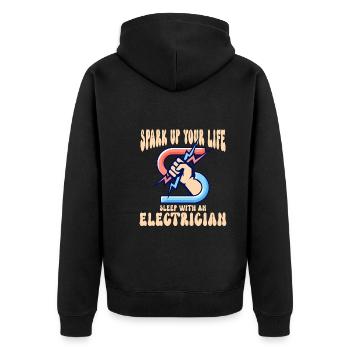 Électricien Ingénieur électricien monteur de lignes Électricien - Veste à capuche bio Premium Unisexe - noir - Dos - Nico (187cm)