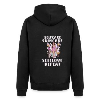 Beautician Esthetician Make Up Beauty-care Salon - Unisex Premium Bio Zip Hoodie - Schwarz - Hinten - Nico (187cm)