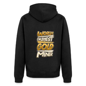 Goldgräber Goldbergbau Goldwaschen Goldmine - Unisex Premium Bio Zip Hoodie - Schwarz - Hinten - Nico (187cm)