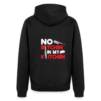 Chef Cook Kitchen Restaurant Knives Cookout - Unisex Premium Organic Zip Hoodie - black - Back - Nico (187cm)