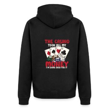 Poker Casino Joueur de poker Jeu de Roulette Cadeau - Veste à capuche bio Premium Unisexe - noir - Dos - Nico (187cm)