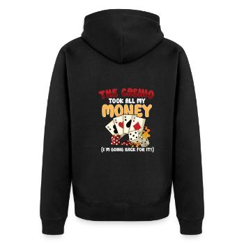 Poker Casino Joueur de Poker Jeu Roulette Cadeau - Veste à capuche bio Premium Unisexe - noir - Dos - Nico (187cm)