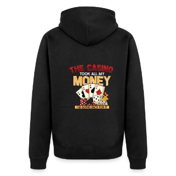Poker Casino Joueur de Poker Jeu Roulette Cadeau - Veste à capuche bio Premium Unisexe - noir - Dos - Nico (187cm)
