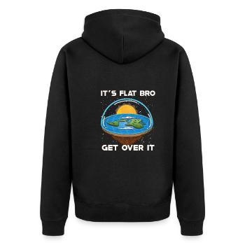 Flat Earth Theory Flat Earth Army Earth - Unisex Premium Bio Zip Hoodie - Schwarz - Hinten - Nico (187cm)