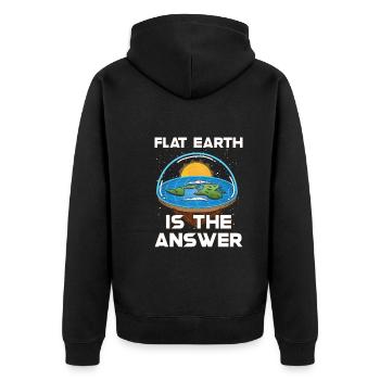 Flat Earth Theory Flat Earth Army Earth - Unisex Premium Bio Zip Hoodie - Schwarz - Hinten - Nico (187cm)