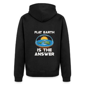 Flat Earth Theory Flat Earth Army Earth - Unisex Premium Bio Zip Hoodie - Schwarz - Hinten - Nico (187cm)