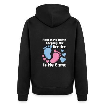 Gender Reveal Pregnancy Baby Party - Unisex Premium Organic Zip Hoodie - black - Back - Nico (187cm)