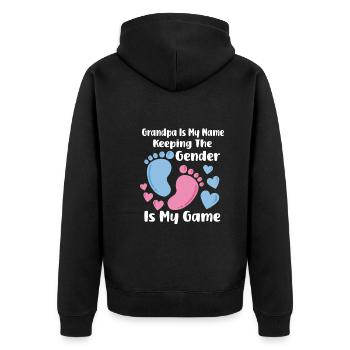 Gender Reveal Pregnancy Baby Party - Unisex Premium Organic Zip Hoodie - black - Back - Nico (187cm)
