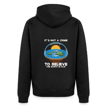 Flat Earth Theory Flat Earth Army Earth - Unisex Premium Bio Zip Hoodie - Schwarz - Hinten - Nico (187cm)