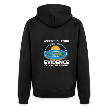 Flat Earth Theory Flat Earth Army Earth - Unisex Premium Bio Zip Hoodie - Schwarz - Hinten - Nico (187cm)