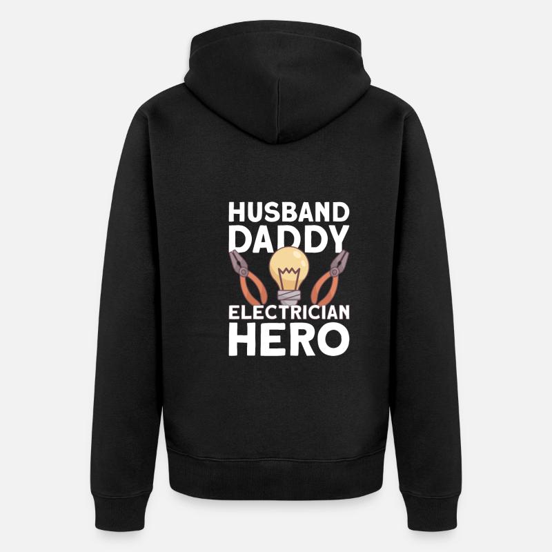 Electrician Electrical Engineer Lineman Electrical - Unisex Premium Organic Zip Hoodie - black