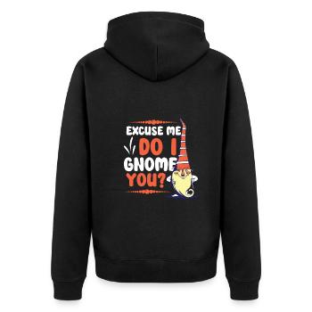 Gartenzwerge Gnome Lover Funny Gnome Gardening - Unisex Premium Bio Zip Hoodie - Schwarz - Hinten - Nico (187cm)