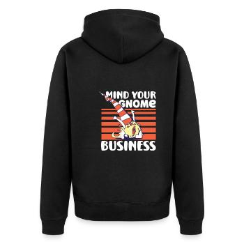Gartenzwerge Gnome Lover Funny Gnome Gardening - Unisex Premium Bio Zip Hoodie - Schwarz - Hinten - Nico (187cm)
