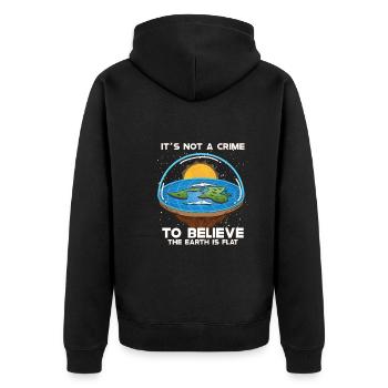 Flat Earth Theory Flat Earth Army Earth - Unisex Premium Bio Zip Hoodie - Schwarz - Hinten - Nico (187cm)