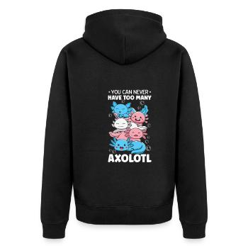 Axolotl Amphibian Funny Coolalotl - Unisex Premium Bio Zip Hoodie - Schwarz - Hinten - Nico (187cm)