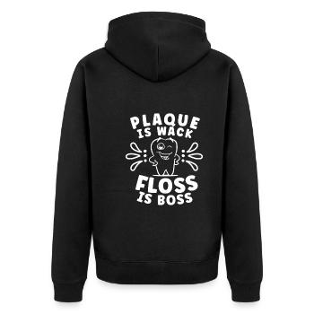 Dentist Dental Hygienist Gift Idea: Forbidden Love - Unisex Premium Organic Zip Hoodie - black - Back - Nico (187cm)