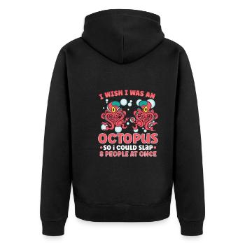 Octopus Marine Animals Sea Creature Squid Gift - Unisex Premium Bio Zip Hoodie - Schwarz - Hinten - Nico (187cm)