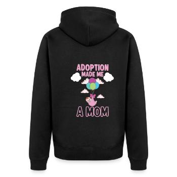 Funny Adoption Adoption Day Gifts - Unisex Premium Organic Zip Hoodie - black - Back - Nico (187cm)