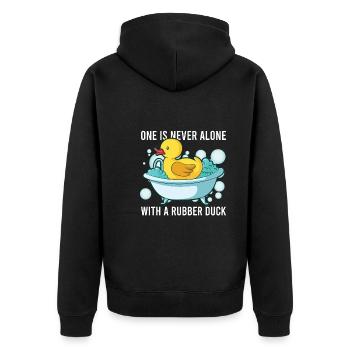 Rubber Duck Ducks Bird Hunt Duck lover Gift Idea - Unisex Premium Organic Zip Hoodie - black - Back - Nico (187cm)